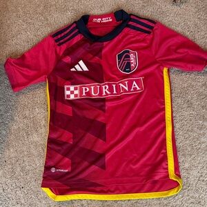 adidas Kids Red and Yellow Soccer Jersey